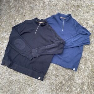 Lot Of 2 Carhartt XXL 2XL Sweater Quarter Zips Navy And Black Pullover